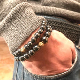 Hematite Rudraksha Bracelet